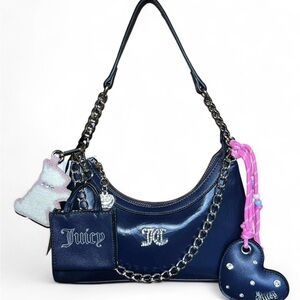 Juicy Couture Dark Blue Shoulder Bag with Chain Strap